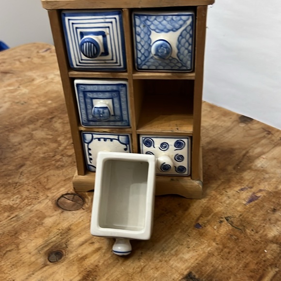 Mini Ceramic Blue & White Apothecary by Taskets Renaissance - Picture 7 of 7